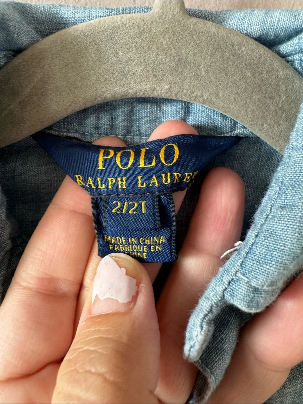 Polo Ralph Lauren Toddler Blue Denim Button Down‎ Drop Waist Dress Size 2T